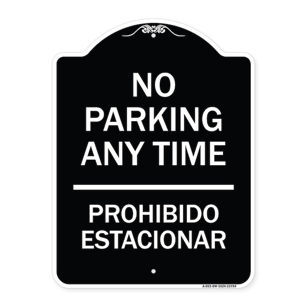 Signmission No Parking Anytime & Prohibido Estacionar Heavy-Gauge Aluminum Sign, 24" x 18", BW-1824-23784 A-DES-BW-1824-23784 - main